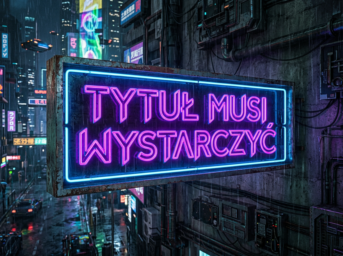 Horizontal rectangle 90-degree corners text TYTUŁ MUSI WYSTARCZYĆ